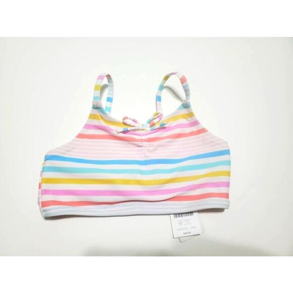Crewcuts Girls Pastel Striped UPF 50 Bikini Top NWT Size 6/7